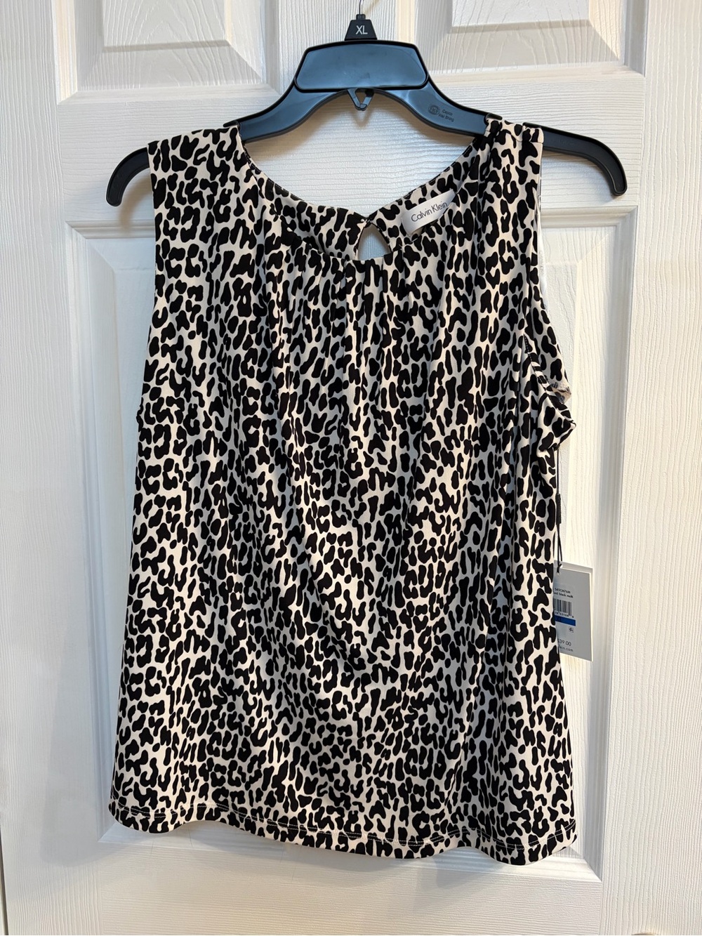 Calvin Klein Black & Cream Leopard Print Sleeveless Camisole